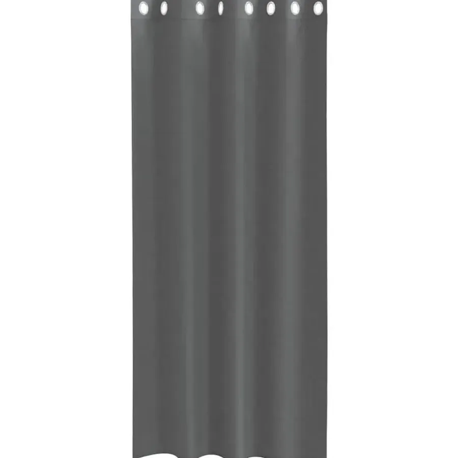 vidaXL Gordijnen van voile met ringen - Donkergrijs - 140x225 cm - Stof - 2 St.