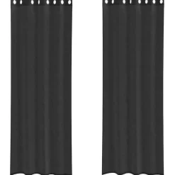 Kant &Amp; Klaar Gordijnen-vidaXL Gordijnen van voile met ringen - Zwart - 140x300 cm - Stof - 2 Stuks