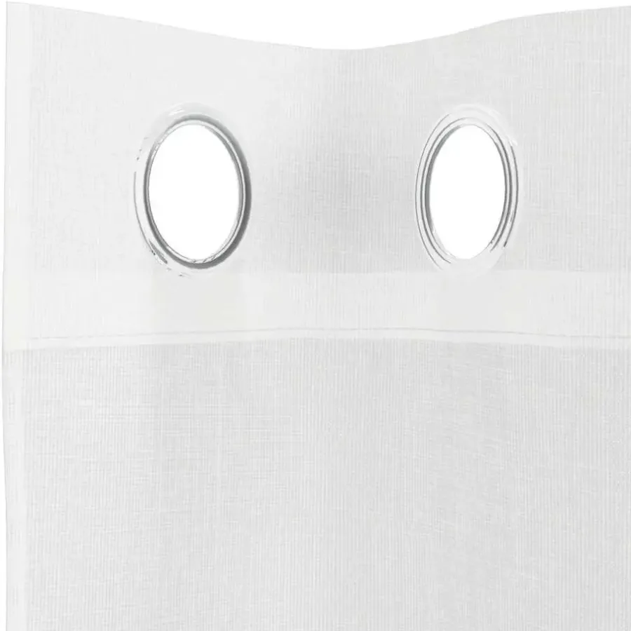 vidaXL Gordijnen van voile met ringen - Wit - 140x245 cm - Stof - 2 Stuks