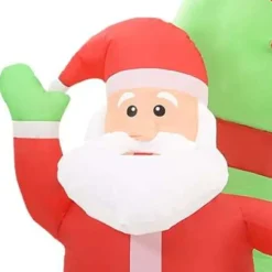 Kerstverlichting-vidaXL Kerstboog kerstman en sneeuwpop opblaasbaar LED 223 cm
