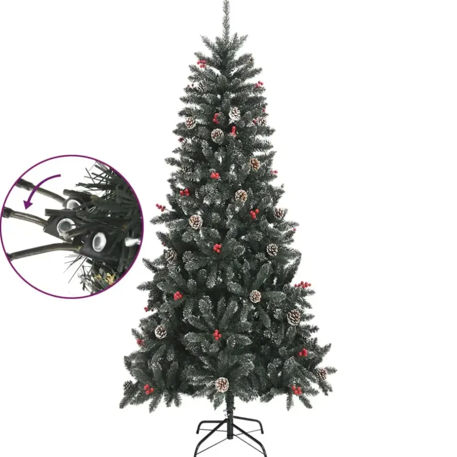 Kerstbomen-vidaXL kerstboom met standaard 240 cm PVC groen