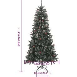 Kerstbomen-vidaXL kerstboom met standaard 240 cm PVC groen