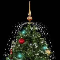 Kerstbomen-vidaXL Kerstboom sneeuwend met paraplubasis 140 cm groen