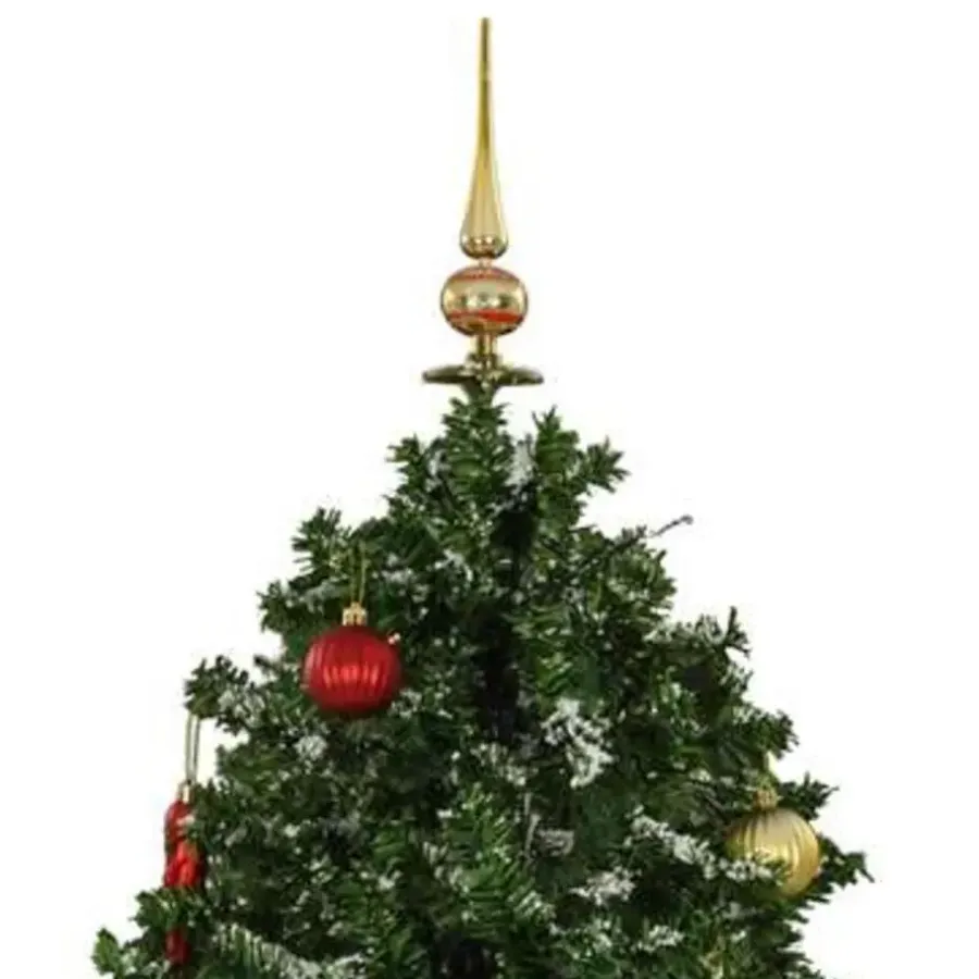 Kerstbomen-vidaXL Kerstboom sneeuwend met paraplubasis 140 cm groen