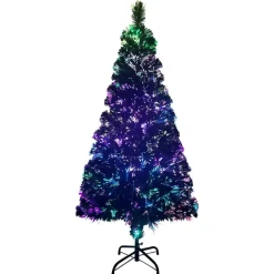 Kerstbomen-vidaXL Kunstkerstboom met standaard 120 cm glasvezel groen