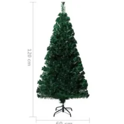 Kerstbomen-vidaXL Kunstkerstboom met standaard 120 cm glasvezel groen
