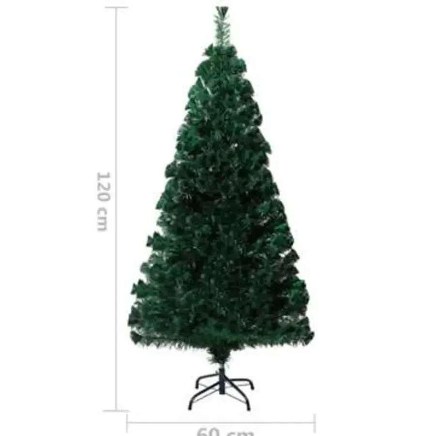 Kerstbomen-vidaXL Kunstkerstboom met standaard 120 cm glasvezel groen