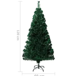 Kerstbomen-vidaXL Kunstkerstboom met standaard 120 cm glasvezel groen