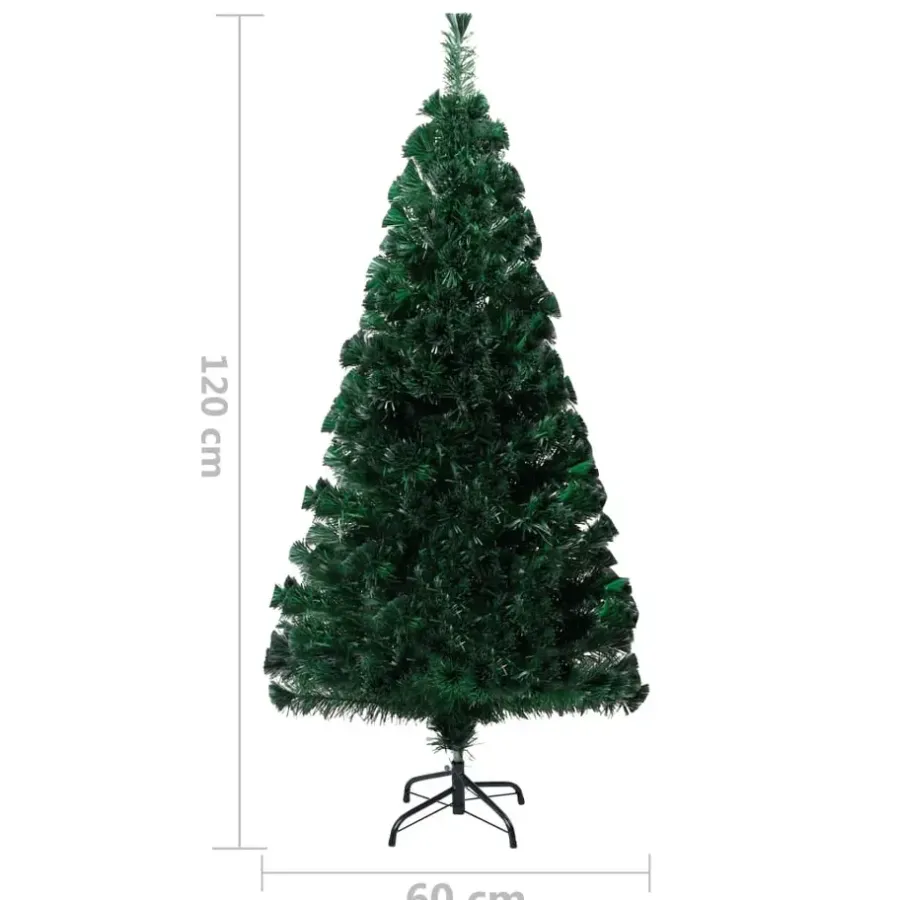 Kerstbomen-vidaXL Kunstkerstboom met standaard 120 cm glasvezel groen