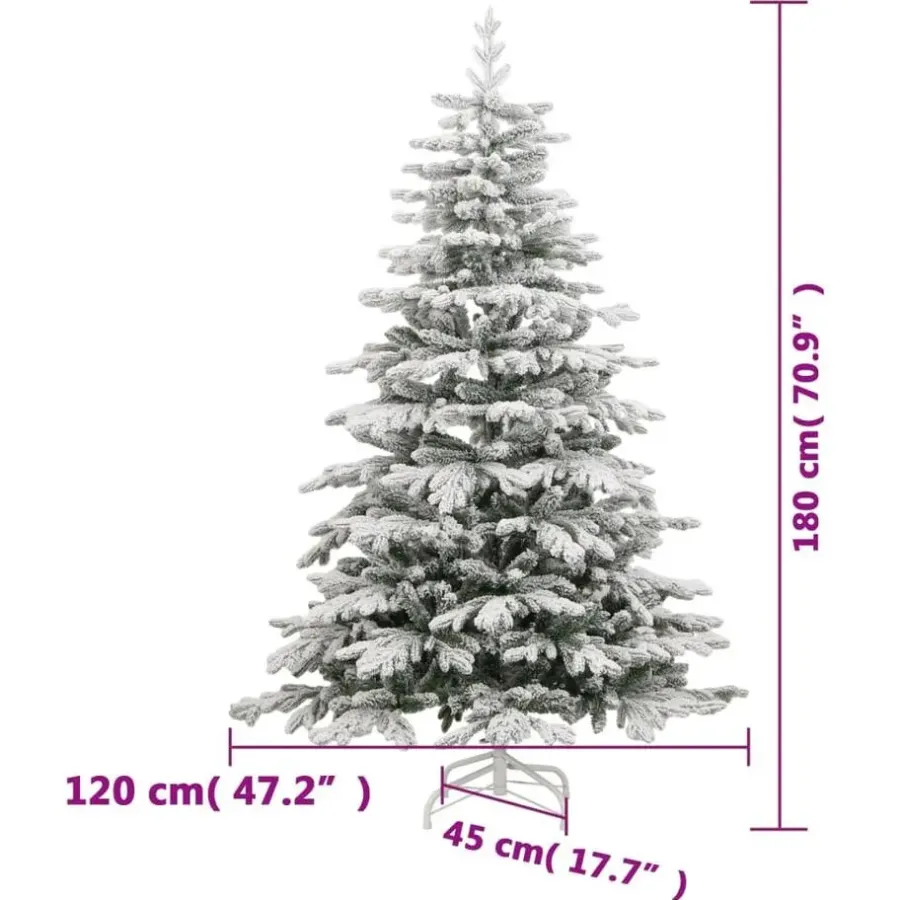 vidaXL Kunstkerstboom met scharnieren en sneeuw 180 cm