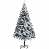 Kerstbomen-vidaXL Kunstkerstboom met sneeuw 120 cm groen