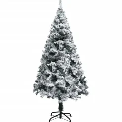 Kerstbomen-vidaXL Kunstkerstboom met sneeuw 120 cm groen