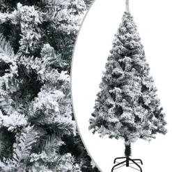 Kerstbomen-vidaXL Kunstkerstboom met sneeuw 120 cm groen