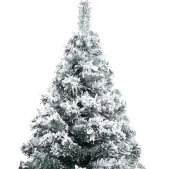 Kerstbomen-vidaXL Kunstkerstboom met sneeuw 120 cm groen