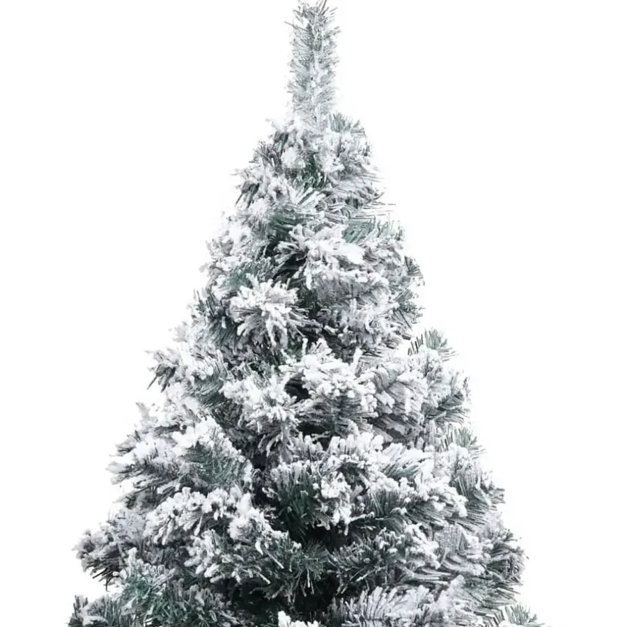 Kerstbomen-vidaXL Kunstkerstboom met sneeuw 120 cm groen