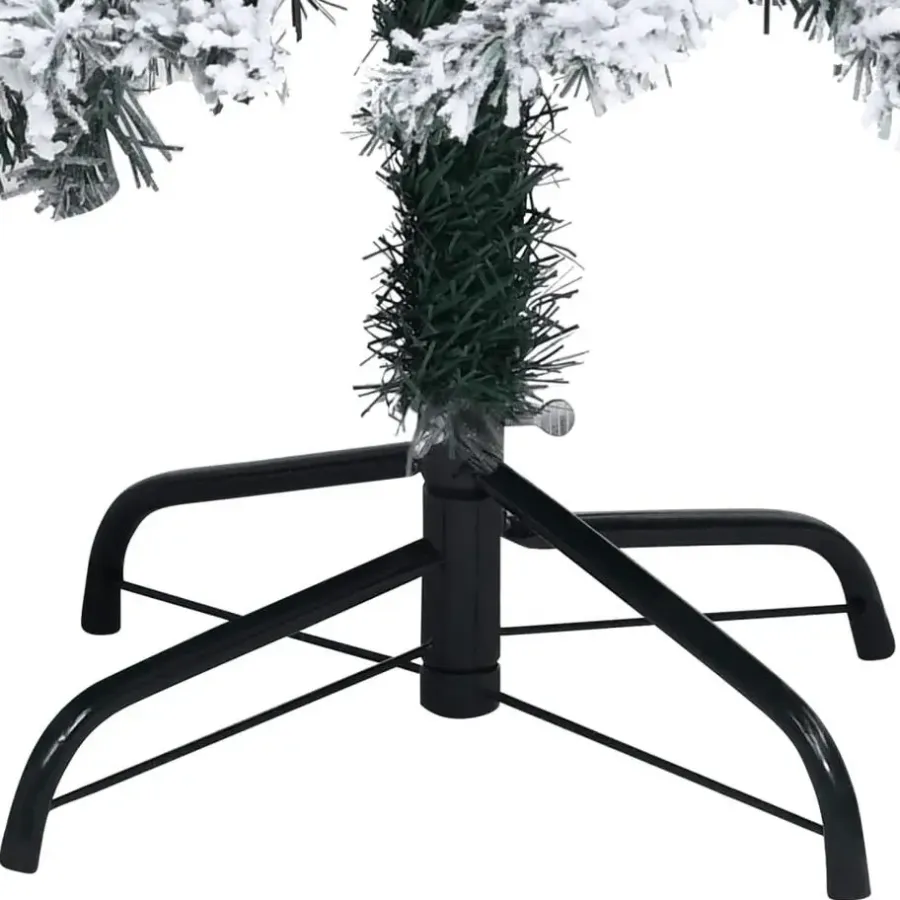 Kerstbomen-vidaXL Kunstkerstboom met sneeuw 120 cm groen
