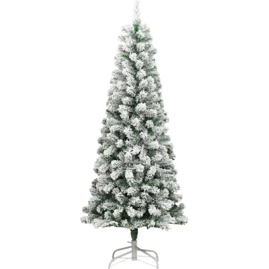 vidaXL Kunstkerstboom met scharnieren en sneeuw 240 cm