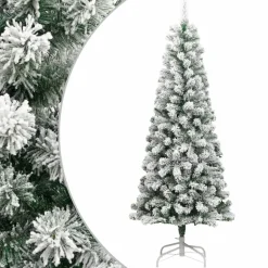 vidaXL Kunstkerstboom met scharnieren en sneeuw 240 cm