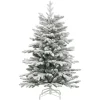 Kerstbomen-vidaXL Kunstkerstboom met scharnieren en sneeuw 150 cm