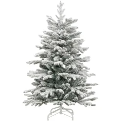 Kerstbomen-vidaXL Kunstkerstboom met scharnieren en sneeuw 150 cm