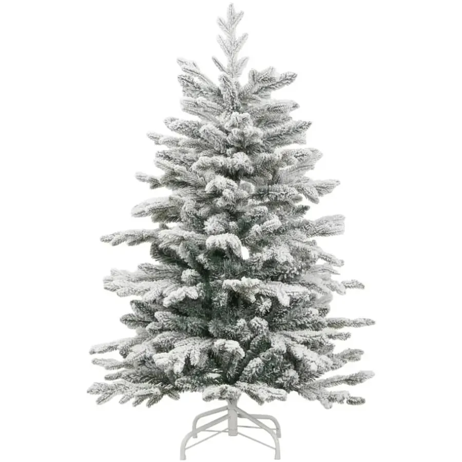 Kerstbomen-vidaXL Kunstkerstboom met scharnieren en sneeuw 150 cm