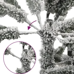 Kerstbomen-vidaXL Kunstkerstboom met scharnieren en sneeuw 150 cm