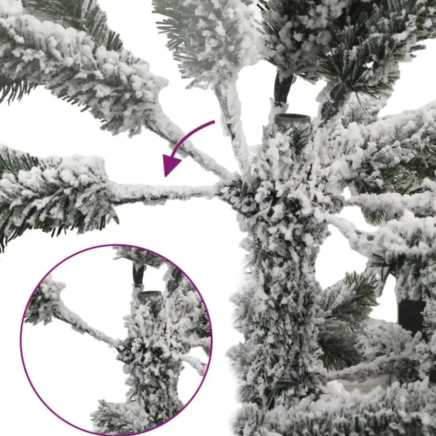 Kerstbomen-vidaXL Kunstkerstboom met scharnieren en sneeuw 150 cm