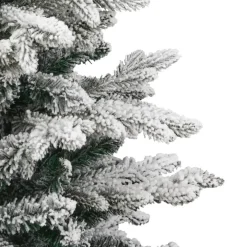 Kerstbomen-vidaXL Kunstkerstboom met scharnieren en sneeuw 150 cm