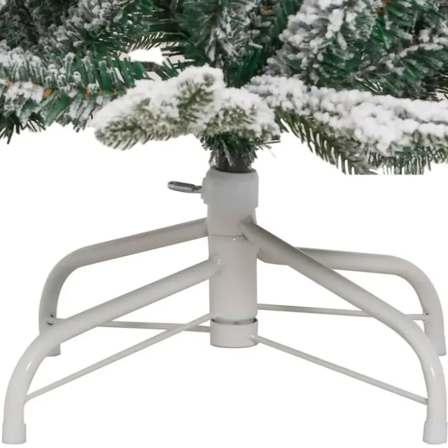 Kerstbomen-vidaXL Kunstkerstboom met scharnieren en sneeuw 150 cm