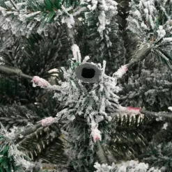 Kerstbomen-vidaXL Kunstkerstboom met scharnieren en sneeuw 150 cm