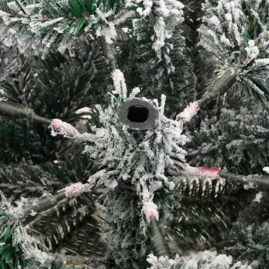 Kerstbomen-vidaXL Kunstkerstboom met scharnieren en sneeuw 150 cm