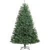 Kerstbomen-vidaXL Kunstkerstboom met scharnieren en standaard 210 cm groen
