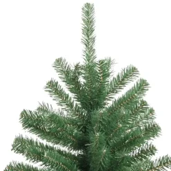 Kerstbomen-vidaXL Kunstkerstboom met scharnieren en standaard 210 cm groen