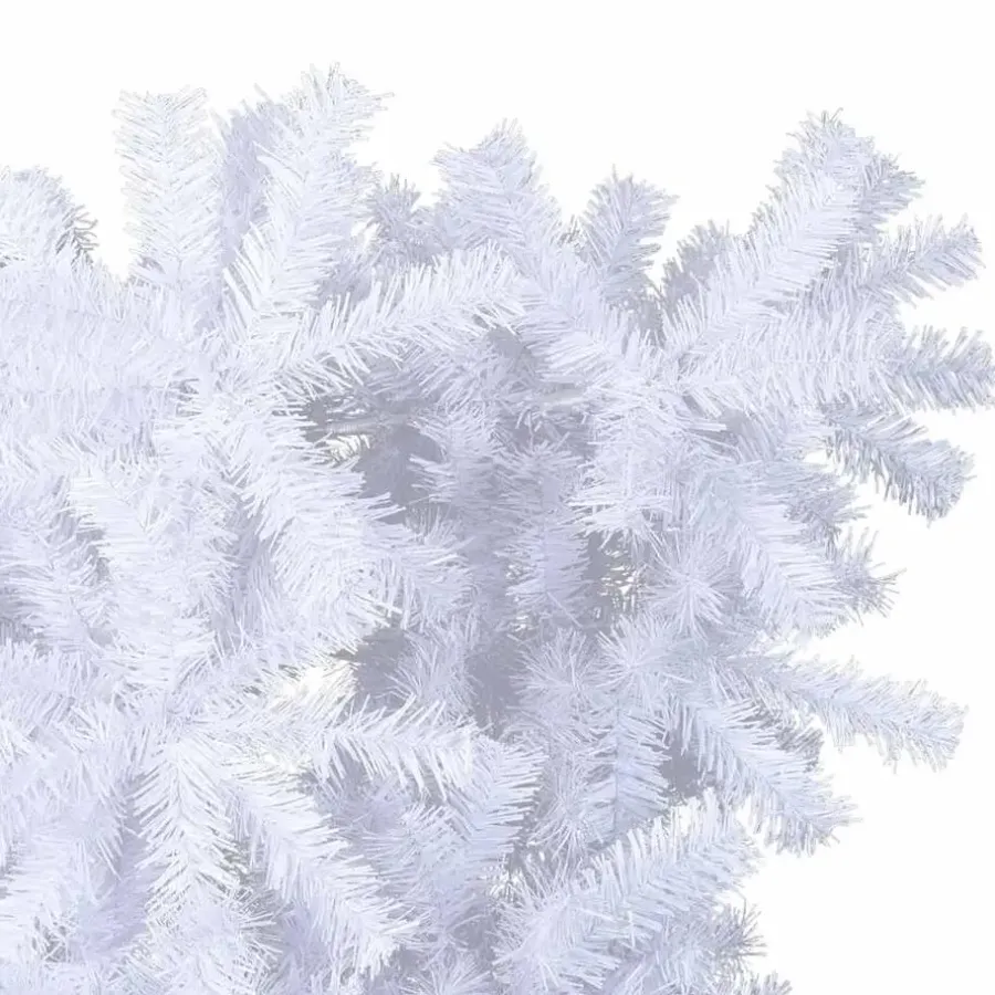 Kerstbomen-vidaXL Kunstkerstboom met standaard omgekeerd 210 cm wit