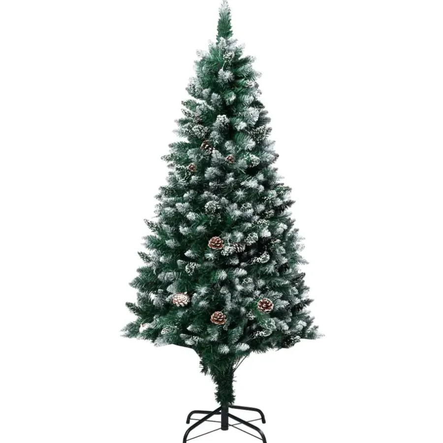 vidaXL Kunstkerstboom met dennenappels en witte sneeuw 150 cm