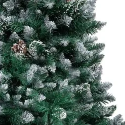 vidaXL Kunstkerstboom met dennenappels en witte sneeuw 150 cm