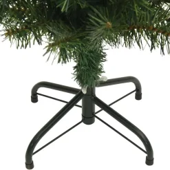 Kerstbomen-vidaXL Kunstkerstboom met standaard smal 120 cm PVC groen