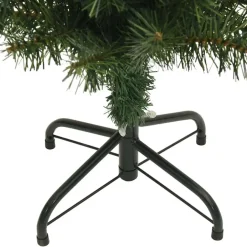 Kerstbomen-vidaXL Kunstkerstboom met standaard smal 120 cm PVC groen