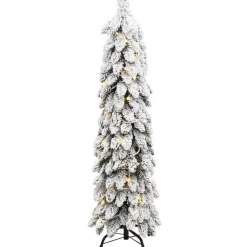Kerstbomen-vidaXL Kunstkerstboom met verlichting en sneeuw 80 LED's 150 cm