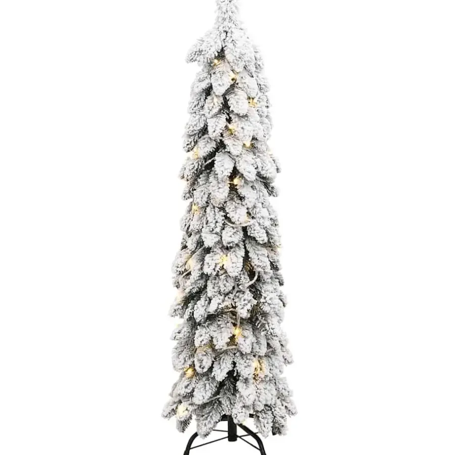 Kerstbomen-vidaXL Kunstkerstboom met verlichting en sneeuw 80 LED's 150 cm