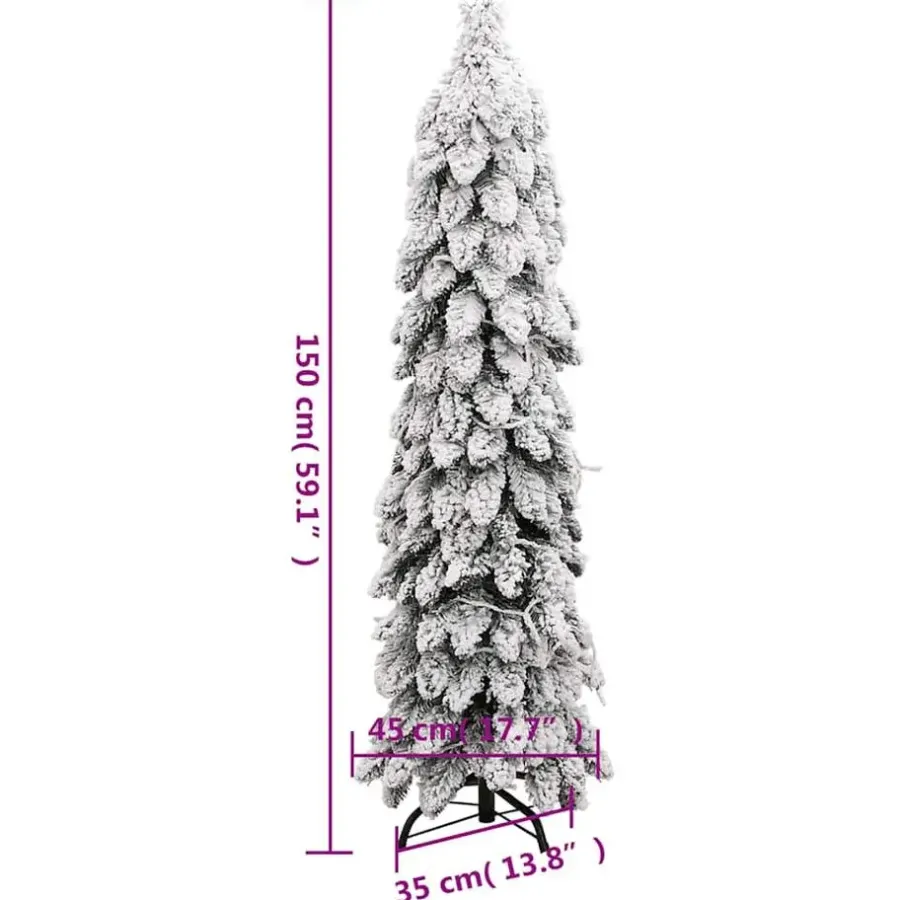 Kerstbomen-vidaXL Kunstkerstboom met verlichting en sneeuw 80 LED's 150 cm