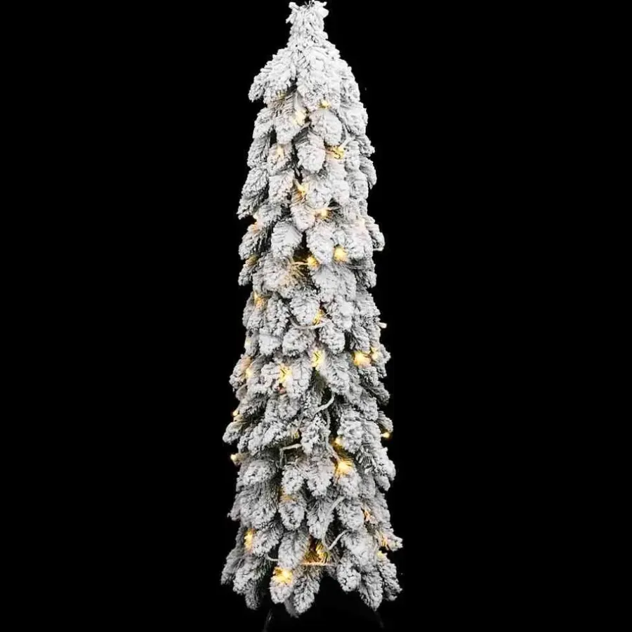 Kerstbomen-vidaXL Kunstkerstboom met verlichting en sneeuw 80 LED's 150 cm
