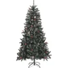 Kerstbomen-vidaXL Kunstkerstboom met standaard 180 cm PVC groen