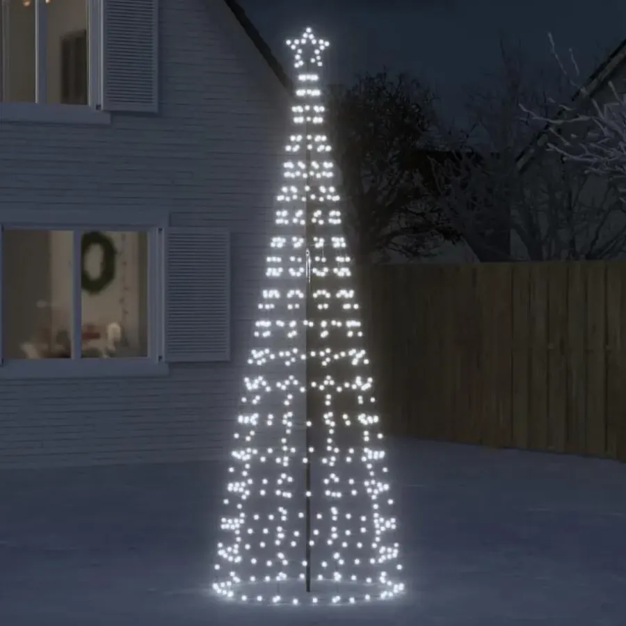 Kerstverlichting-vidaXL LED-kerstboom met spikes 570 LEDs koud wit 300 cm