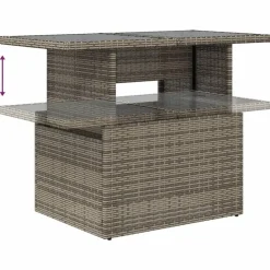 vidaXL Loungeset voor 7 met kussens en verstelbaar salontafel - Gris - 8 stuks