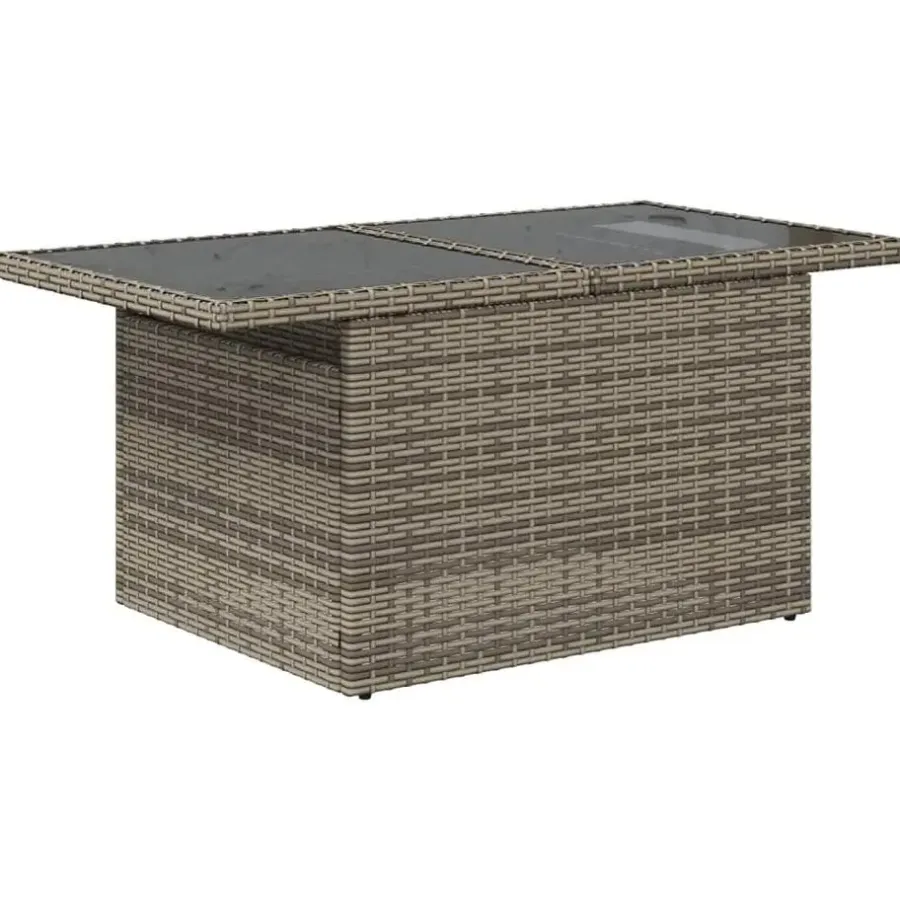 Loungesets-vidaXL Loungeset voor 5 met kussens & verstelbaar salontafel - Gris - 6 stuks