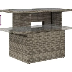 Loungesets-vidaXL Loungeset voor 5 met kussens & verstelbaar salontafel - Gris - 6 stuks