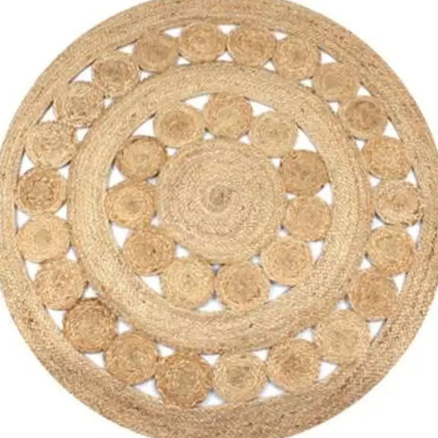 Jute Vloerkleden|Ronde Vloerkleden-vidaXL Rond Tapijt – Beige Jute – Ø120 cm – Natuurlijk Vloerkleed