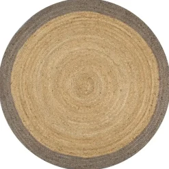 vidaXL Rond Tapijt – Grijs Jute – Ø150 cm – Duurzaam & Natuurlijk