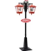 Kerstverlichting-vidaXL Straatlantaarn met kerstman 81x40x188 cm PVC zwart en rood